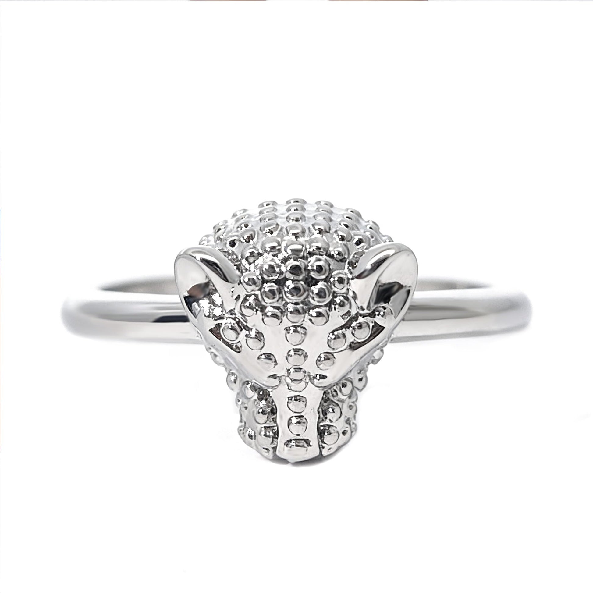 Warm Fortune adjustable leopard head ring