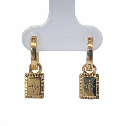 Warm Fortune Cubic Zirconia Drop Earrings for Women,Gold Plated,Gift for Her,Hypoallergenic