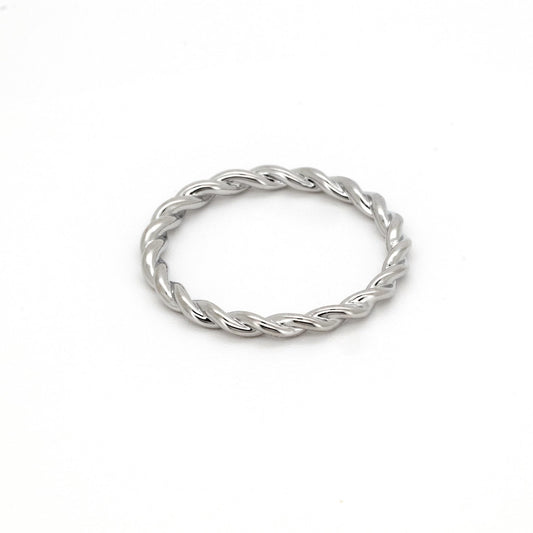 Warm Fortune Twisted Rope Stackable Ring for Women, 18K Gold Plated Thin Braided Band, Dainty Minimalist Eternity Ring, Everyday & Layering Jewelry, Size 5-8