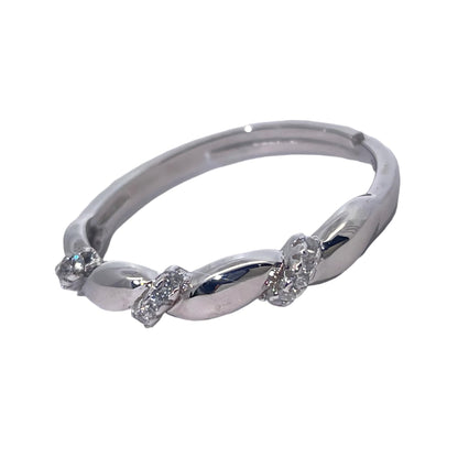 Warm Fortune Cubic Zirconia Engagement Ring for Women, 925 Sterling Silver with 18K White Gold Plated Anniversary Ring, Gift for Her Promise Ring,Adjustable