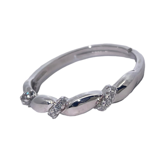 Warm Fortune Cubic Zirconia Engagement Ring for Women, 925 Sterling Silver with 18K White Gold Plated Anniversary Ring, Gift for Her Promise Ring,Adjustable