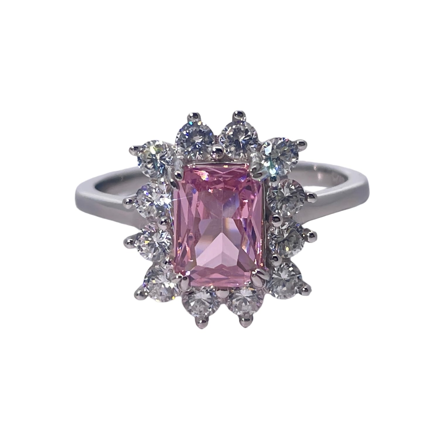 Warm Fortune Cubic Zirconia Engagement Ring for Women, 925 Sterling Silver with 18K White Gold Plated Anniversary Ring, Gift for Her Promise Ring