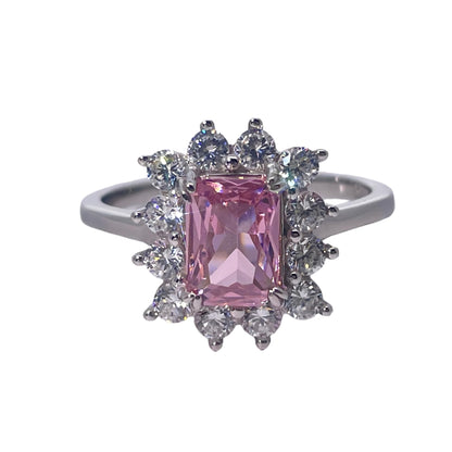 Warm Fortune Cubic Zirconia Engagement Ring for Women, 925 Sterling Silver with 18K White Gold Plated Anniversary Ring, Gift for Her Promise Ring