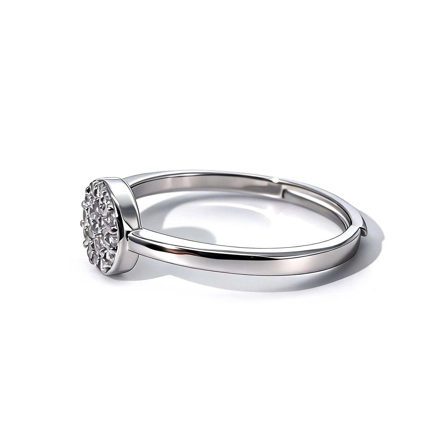 Warm Fortune Round Cluster Promise Ring for Her - 18K Gold Plated Cubic Zirconia, Minimalist Fashion Jewelry for Women, Adjustable