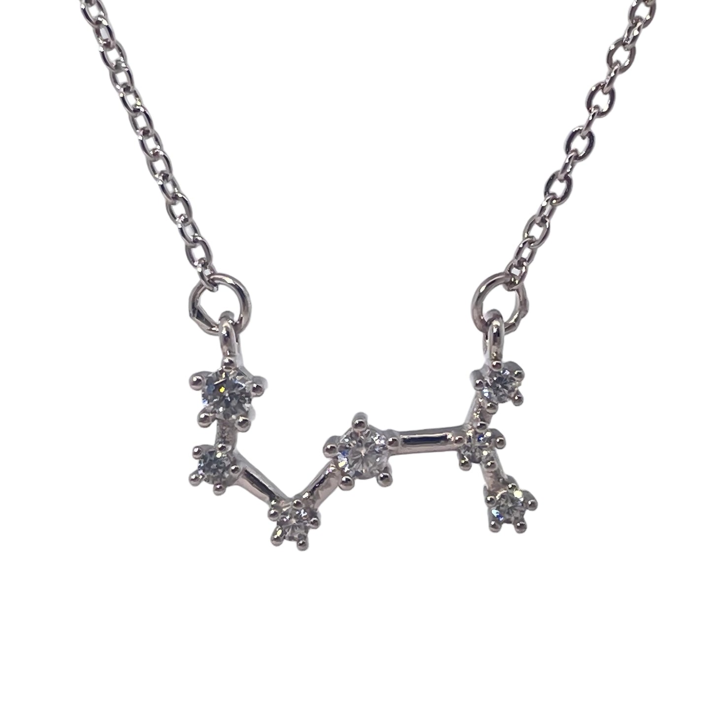 Warm Fortune Zodiac Pendant Necklace for Women,Cubic Zirconia,18K Gold Plated Sterling Silver, 18 inch + 2inch Chain