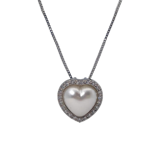 Warm Fortune Cubic Zirconia Pendant Necklace for Women,18K White Gold Plated,18 inch + 2inch Chain