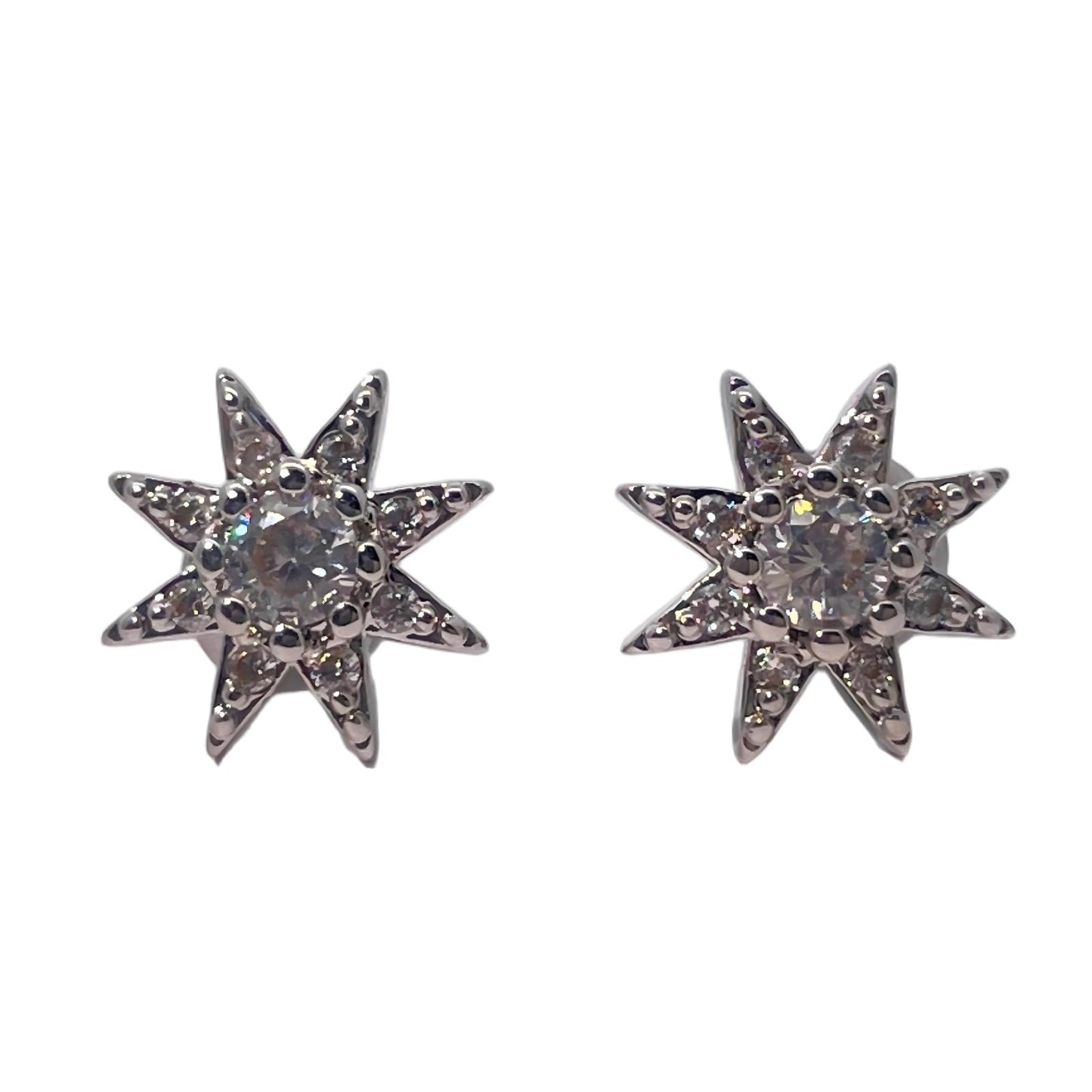Warm Fortune 18K Gold Plated Star & Round Shape Cubic Zirconia Stud Earrings for Women Hypoallergenic - Valentine's Day, Mother's Day, Birthday Gift for Her