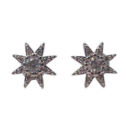Warm Fortune 18K Gold Plated Star & Round Shape Cubic Zirconia Stud Earrings for Women Hypoallergenic - Valentine's Day, Mother's Day, Birthday Gift for Her