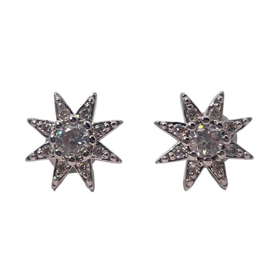 Warm Fortune 18K Gold Plated Star & Round Shape Cubic Zirconia Stud Earrings for Women Hypoallergenic - Valentine's Day, Mother's Day, Birthday Gift for Her