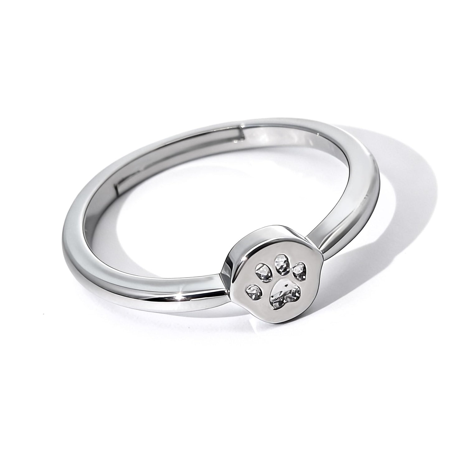 Warm Fortune Cute Paw Print Statement Ring for Women, 18K Gold Plated Adjustable Band, Pet Lover Fashion Jewelry