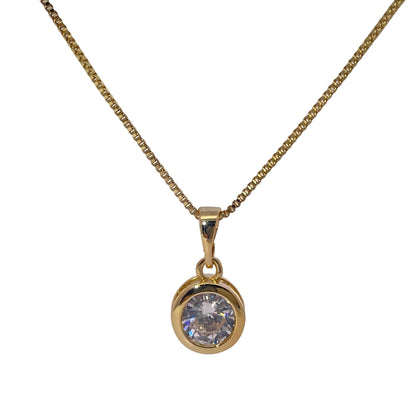 Warm Fortune Cubic Zirconia Pendant Necklace for Women,18K Gold Plated,16 inch + 2inch Chain