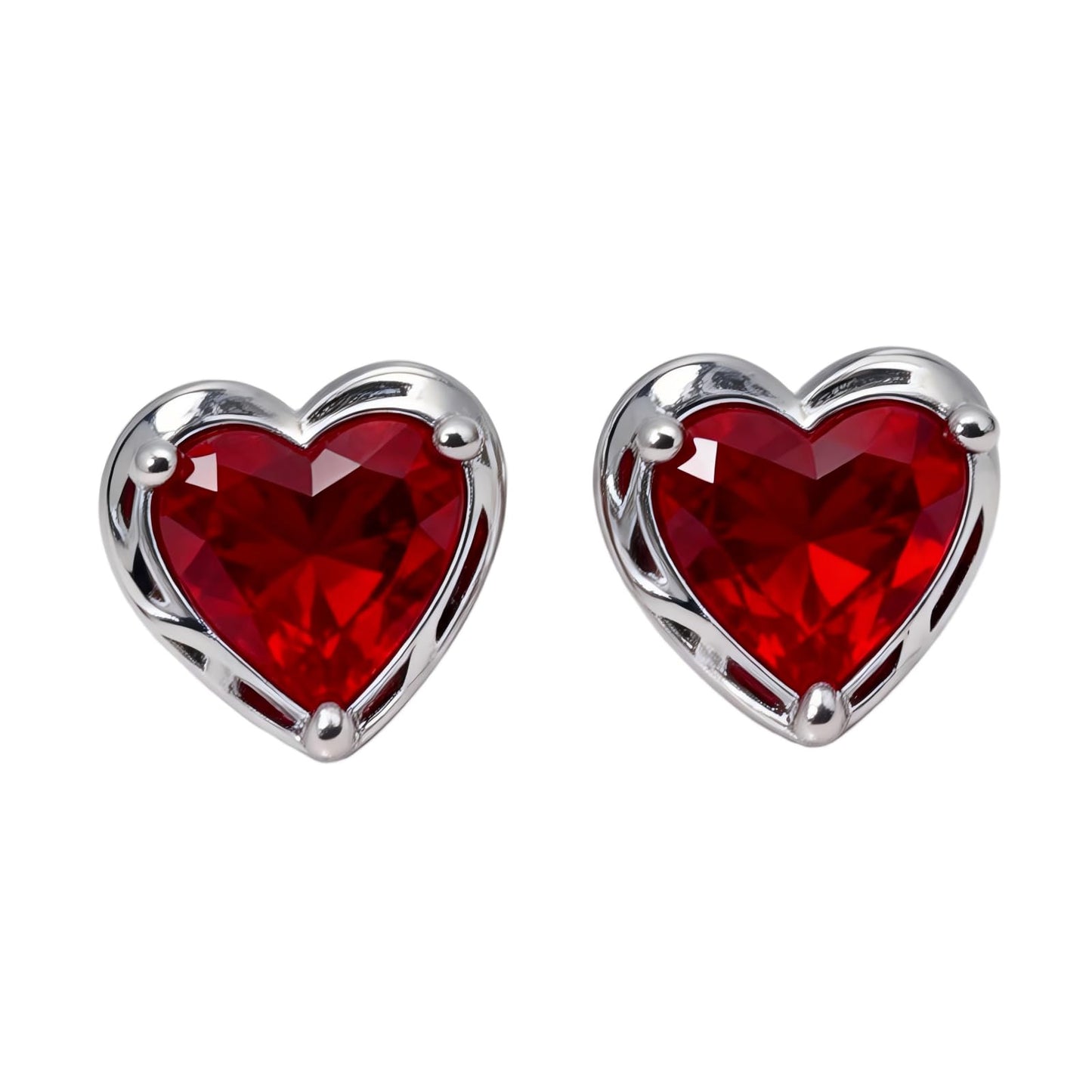 Warm Fortune 18K Gold Plated Heart Shape Cubic Zirconia Stud Earrings for Women Hypoallergenic - Valentine's Day, Mother's Day, Birthday Gift for Her