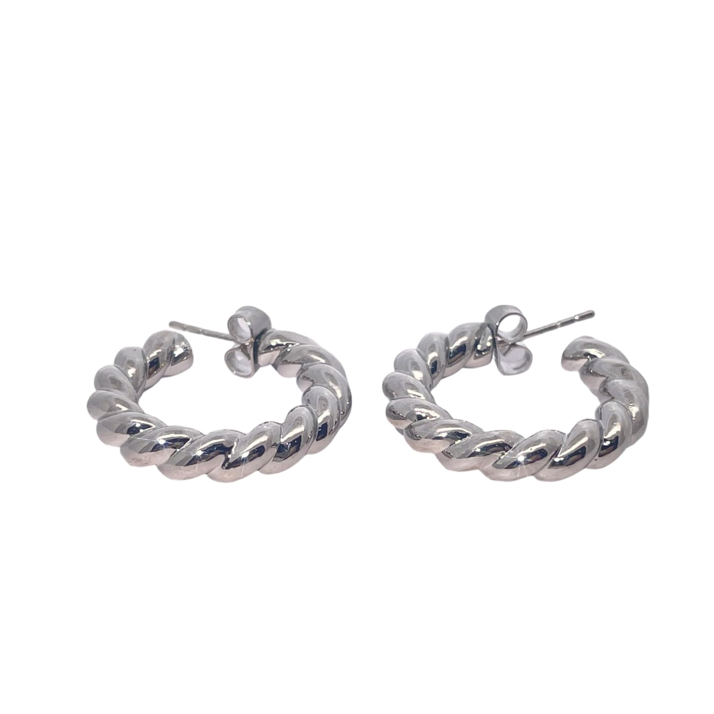 Warm Fortune 18K Gold Plated Twisted Hoop Cubic Zirconia Hoop Earrings for Women Hypoallergenic - Valentine's Day, Mother's Day, Birthday Gift for Her
