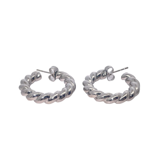 Warm Fortune 18K Gold Plated Twisted Hoop Cubic Zirconia Hoop Earrings for Women Hypoallergenic - Valentine's Day, Mother's Day, Birthday Gift for Her