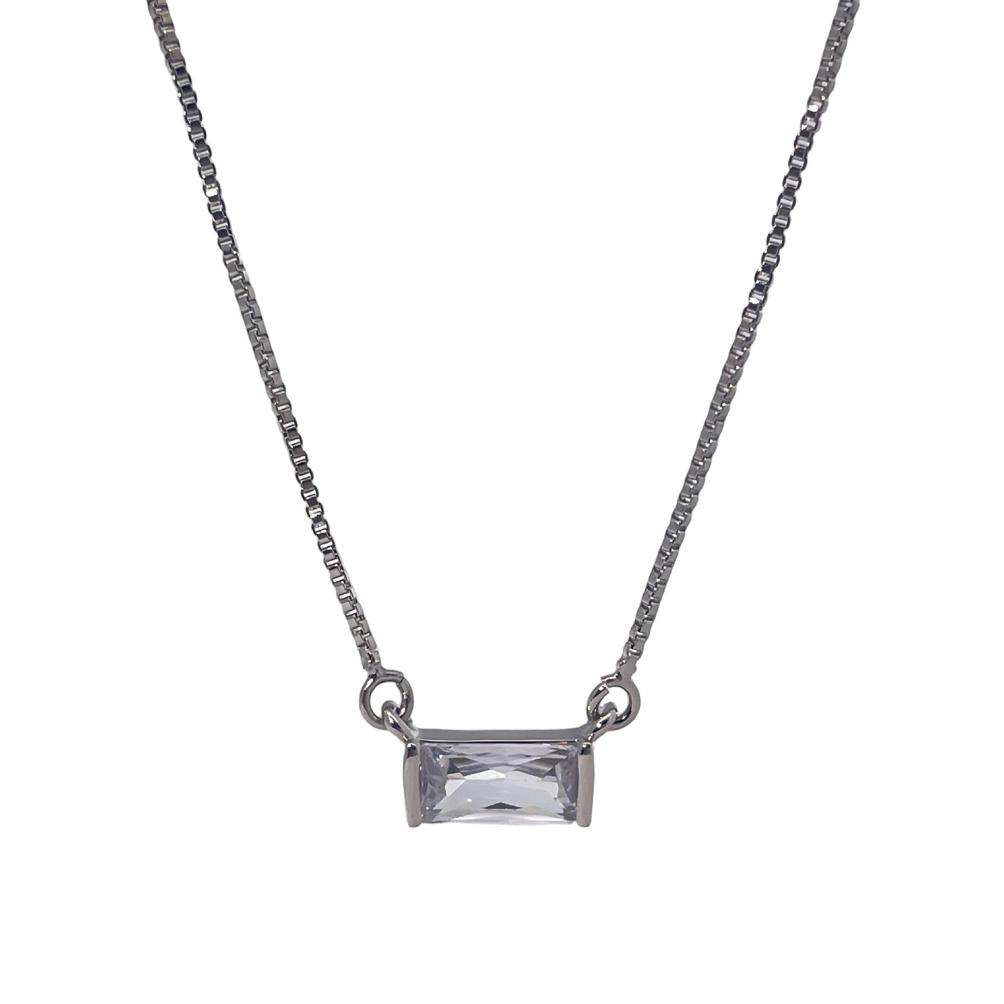 Warm Fortune Cubic Zirconia Pendant Necklace for Women,18K White Gold Plated,18 inch + 2inch Chain