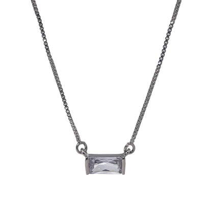 Warm Fortune Pink Rectangle Pendant Necklace for Women: 18K Gold Plated, Adjustable Chain (18"+2") with Sparkling CZ | Elegant & Versatile, an Ideal Layered Piece