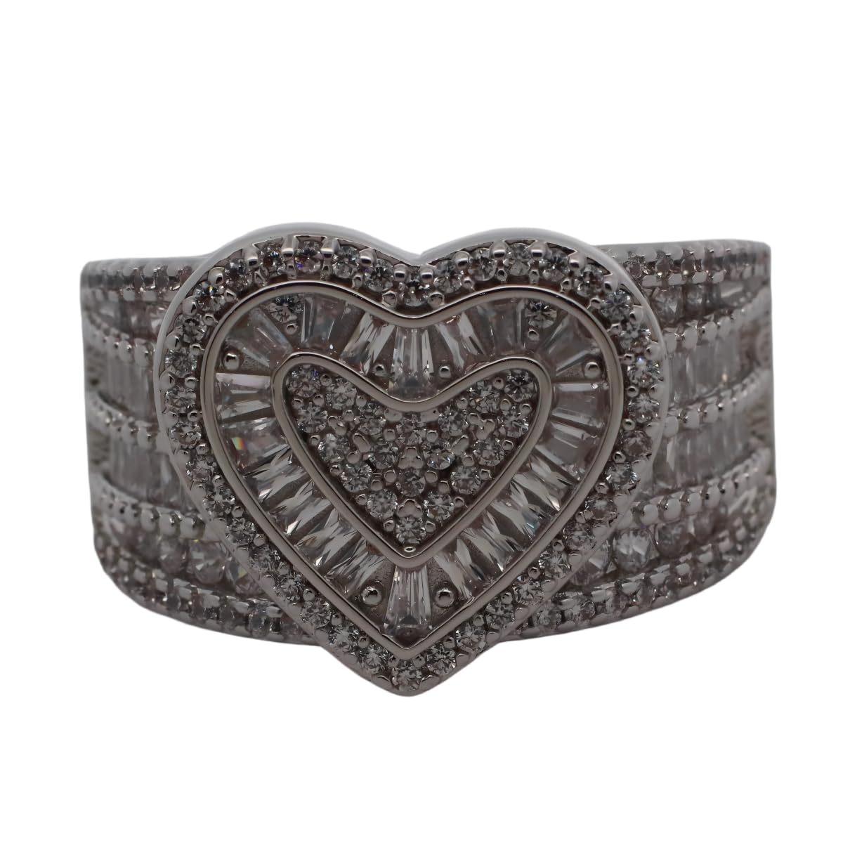 Warm Fortune Gold Plated Cubic Zirconia Band Ring, Hip Hop Street Style For Man or Women Fashion Jewelry