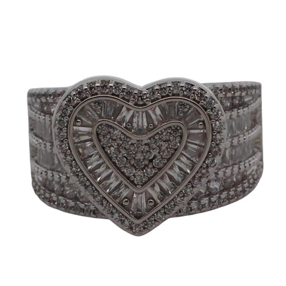 Warm Fortune Gold Plated Cubic Zirconia Band Ring, Hip Hop Street Style For Man or Women Fashion Jewelry