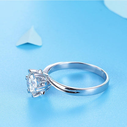 Warm Fortune Moissanite Engagement Ring for Women, Petite Twisted Vine Elegance, 0.5/1.0ct DE VVS, 18K White Gold Plated Anniversary & Promise Ring, Gift for Her, Size 6.5