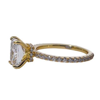 Warm Fortune Engagement Ring for Women,925 Sterling Silver with 18K Gold Plated Anniversary Ring,Gift for Her Promise Ring