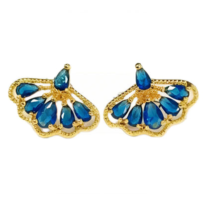 Warm Fortune Cubic Zirconia Stud Earrings for Women, Gold Plated,Gift for Her,Hypoallergenic