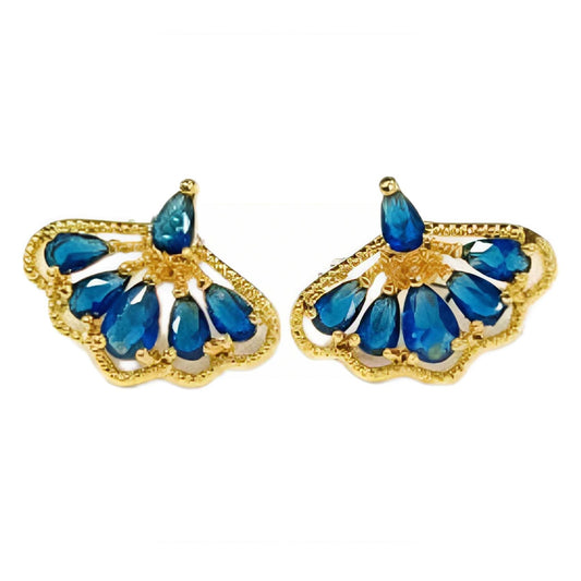 Warm Fortune Cubic Zirconia Stud Earrings for Women, Gold Plated,Gift for Her,Hypoallergenic