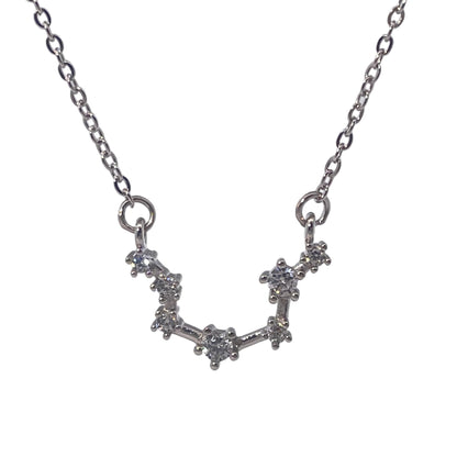 Warm Fortune Zodiac Pendant Necklace for Women,Cubic Zirconia,18K Gold Plated Sterling Silver, 18 inch + 2inch Chain