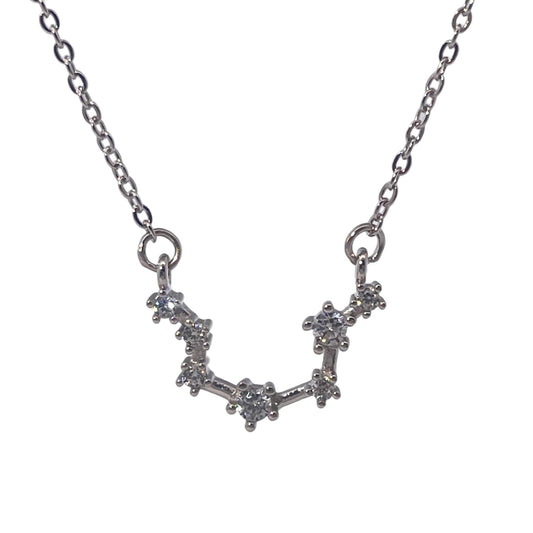 Warm Fortune Zodiac Pendant Necklace for Women,Cubic Zirconia,18K Gold Plated Sterling Silver, 18 inch + 2inch Chain