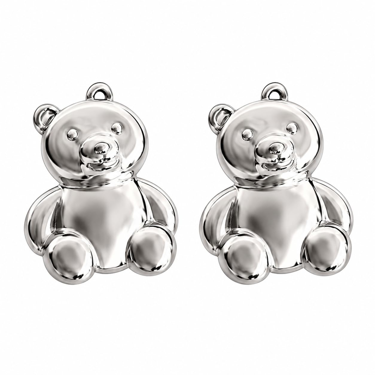 Warm Fortune 18K Gold Plated Solid Bear Shaped Stud Earrings for Women Hypoallergenic - Valentine's Day, Mother's Day, Birthday Gift for Her