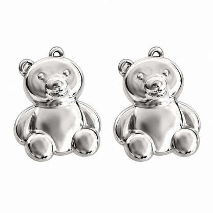 Warm Fortune 18K Gold Plated Solid Bear Shaped Stud Earrings for Women Hypoallergenic - Valentine's Day, Mother's Day, Birthday Gift for Her