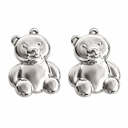 Warm Fortune 18K Gold Plated Solid Bear Shaped Stud Earrings for Women Hypoallergenic - Valentine's Day, Mother's Day, Birthday Gift for Her