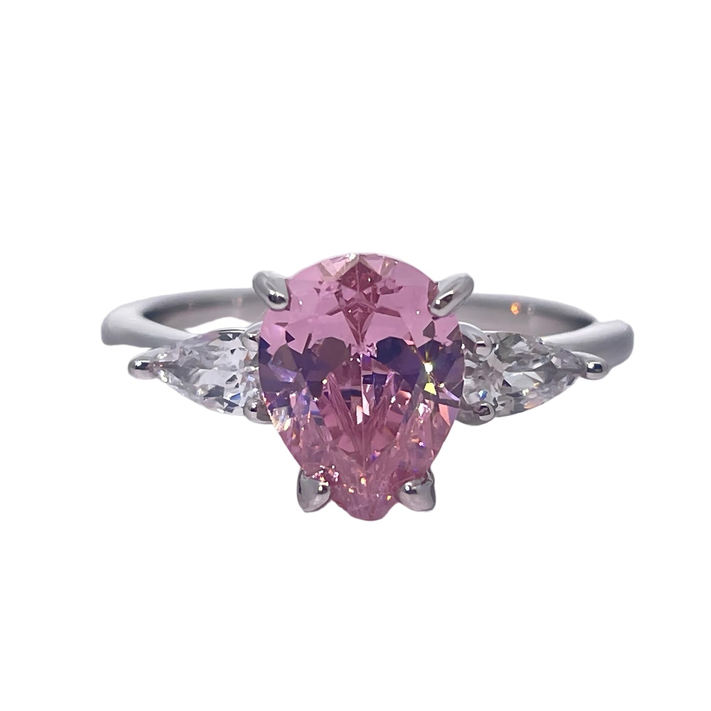 Warm Fortune Cubic Zirconia Engagement Ring for Women, 925 Sterling Silver with 18K White Gold Plated Anniversary Ring, Gift for Her Promise Ring