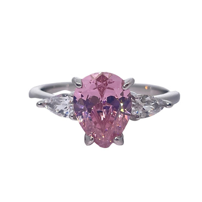 Warm Fortune Cubic Zirconia Engagement Ring for Women, 925 Sterling Silver with 18K White Gold Plated Anniversary Ring, Gift for Her Promise Ring