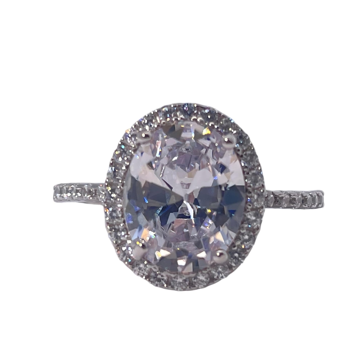 Warm Fortune Cubic Zirconia Engagement Ring for Women, 925 Sterling Silver with 18K White Gold Plated Anniversary Ring, Gift for Her Promise Ring