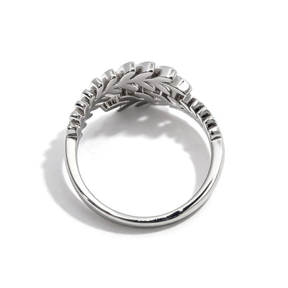 Warm Fortune Leaf Branch Statement Ring for Women, 18K Gold Plated Adjustable Open Band, Olive Leaf Nature-Inspired Fashion Jewelry