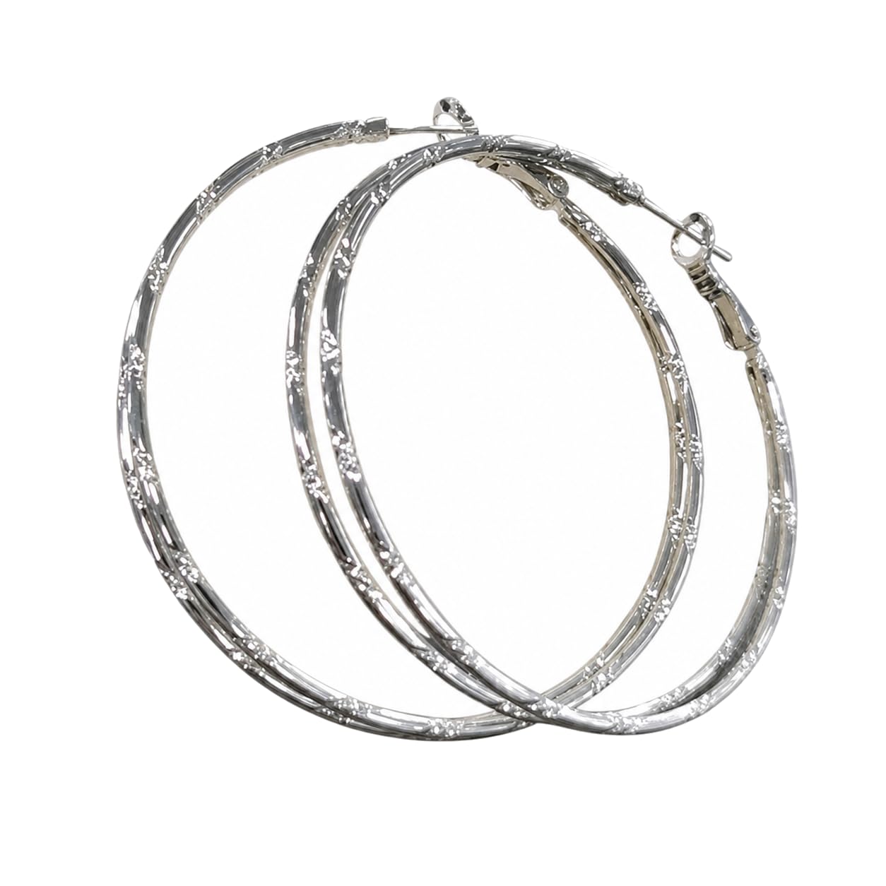Warm Fortune 18K Gold Plated Textured Round Hoop Earrings for Women Hypoallergenic - Valentine's Day, Mother's Day, Birthday Gift for Her