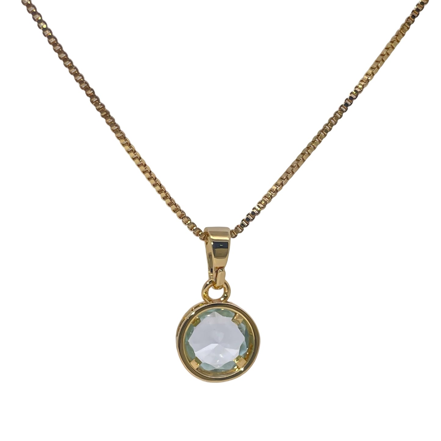 Warm Fortune Cubic Zirconia Pendant Necklace for Women,18K Gold Plated,16 inch + 2inch Chain