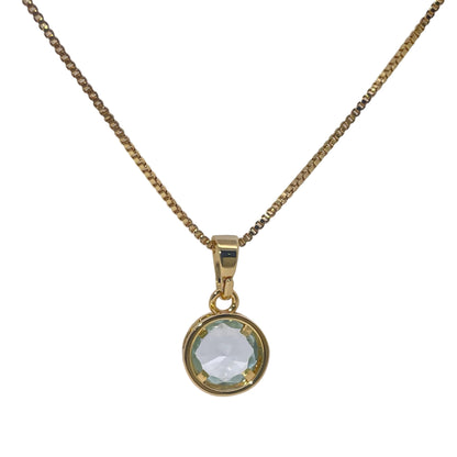 Warm Fortune Cubic Zirconia Pendant Necklace for Women,18K Gold Plated,16 inch + 2inch Chain