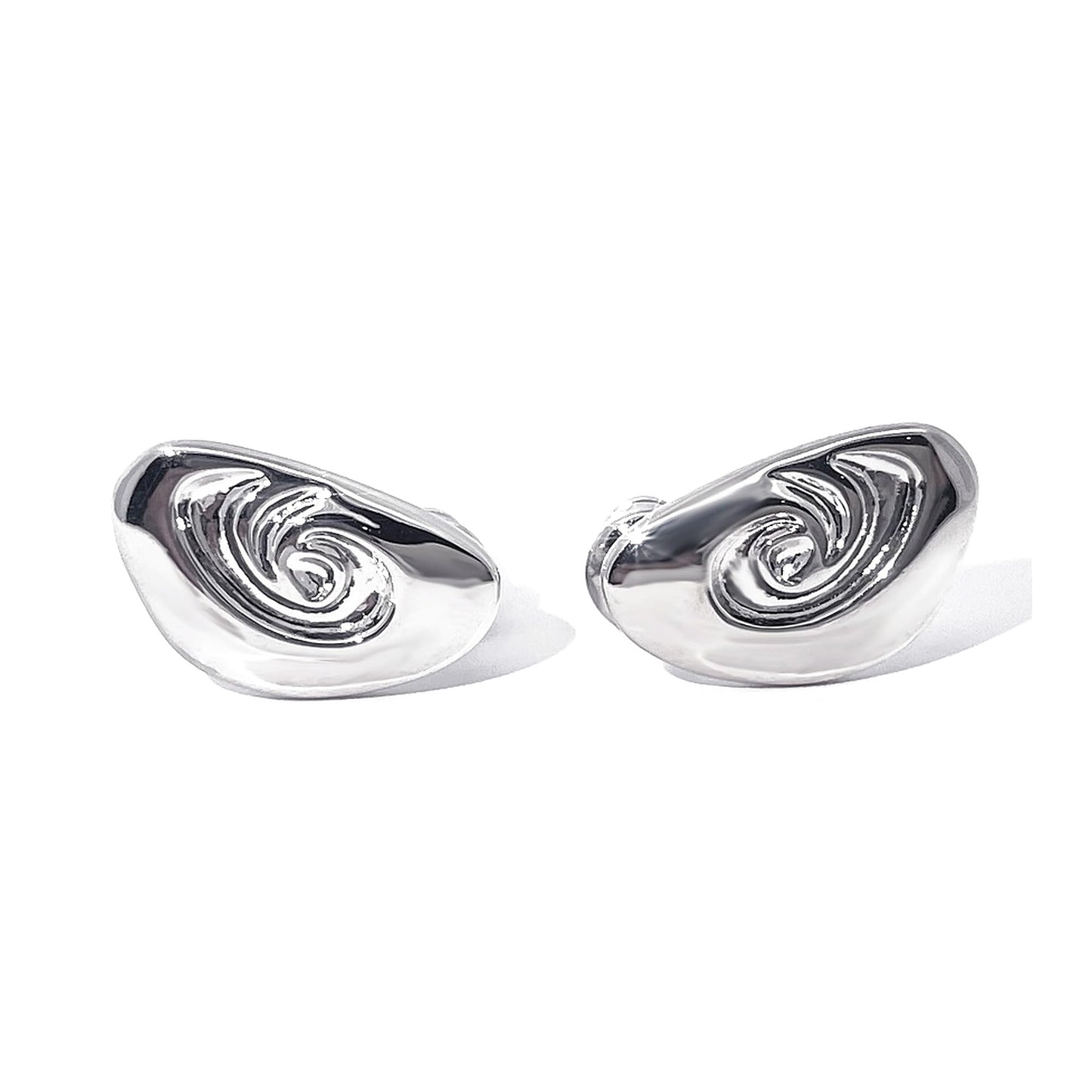 Warm Fortune 18K Gold Plated Spiral Solid Metal Stud Earrings for Women Hypoallergenic - Valentine's Day, Mother's Day, Birthday Gift for Her