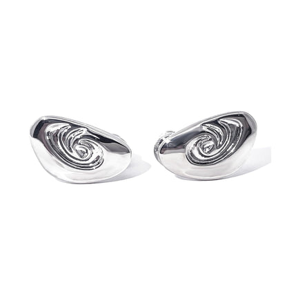 Warm Fortune 18K Gold Plated Spiral Solid Metal Stud Earrings for Women Hypoallergenic - Valentine's Day, Mother's Day, Birthday Gift for Her