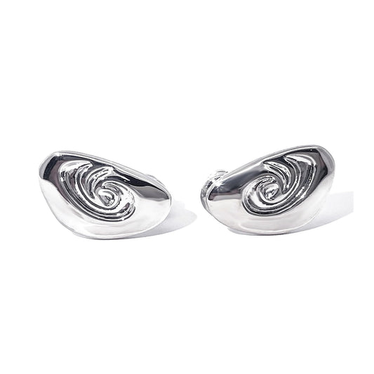 Warm Fortune 18K Gold Plated Spiral Solid Metal Stud Earrings for Women Hypoallergenic - Valentine's Day, Mother's Day, Birthday Gift for Her