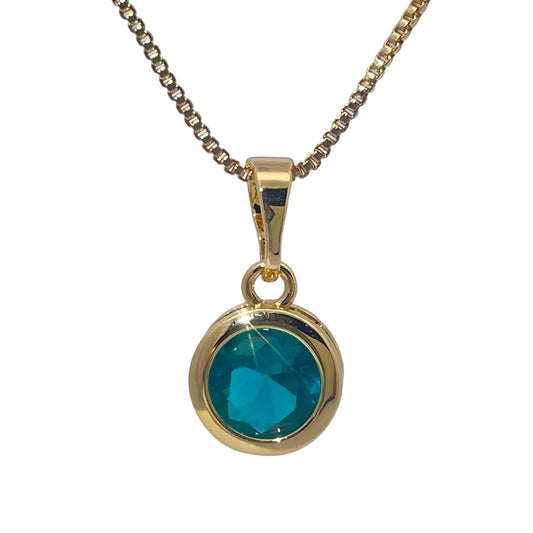 Warm Fortune Cubic Zirconia Pendant Necklace for Women,18K Gold Plated, 18 inch + 2inch Chain