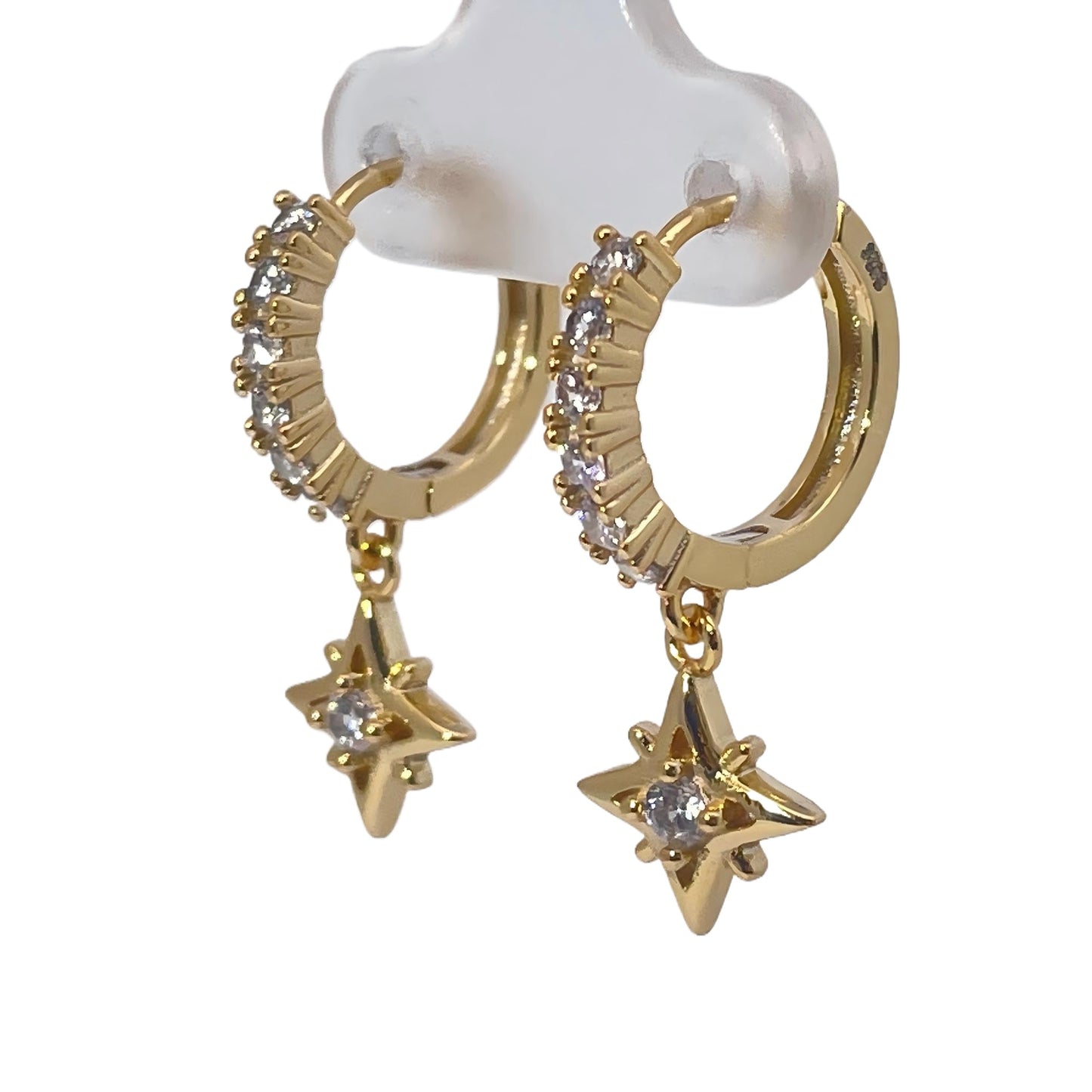 Warm Fortune Cubic Zirconia Drop Earrings for Women,925 Sterling Silver with 18K Gold Plated Hypoallergenic