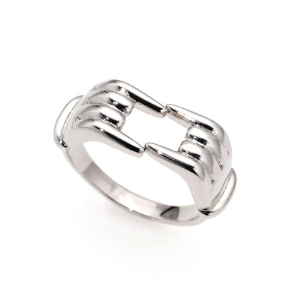 Warm Fortune Hugging Hands Shaped Promise Ring for Her - 18K Gold Plated Cubic Zirconia, Stackable Gift Valentine's Day, Fashion & Daily Elegant Wear, Adjustable
