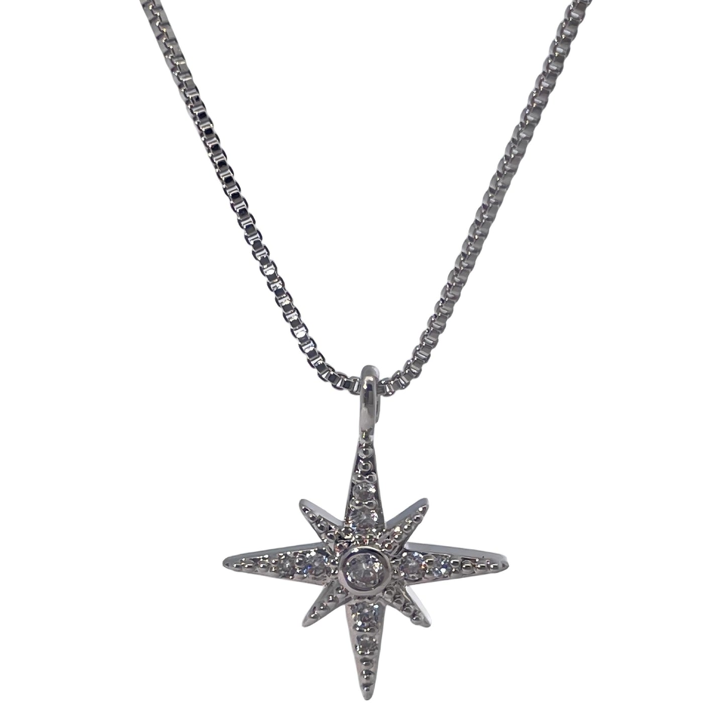 Warm Fortune Cubic Zirconia Pendant Necklace for Women,18K White Gold Plated,16 inch + 2inch Chain