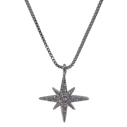 Warm Fortune Cubic Zirconia Pendant Necklace for Women,18K White Gold Plated,16 inch + 2inch Chain