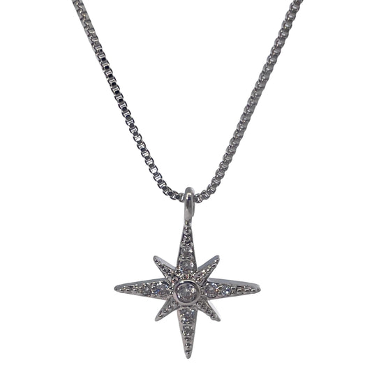 Warm Fortune Cubic Zirconia Pendant Necklace for Women,18K White Gold Plated,16 inch + 2inch Chain