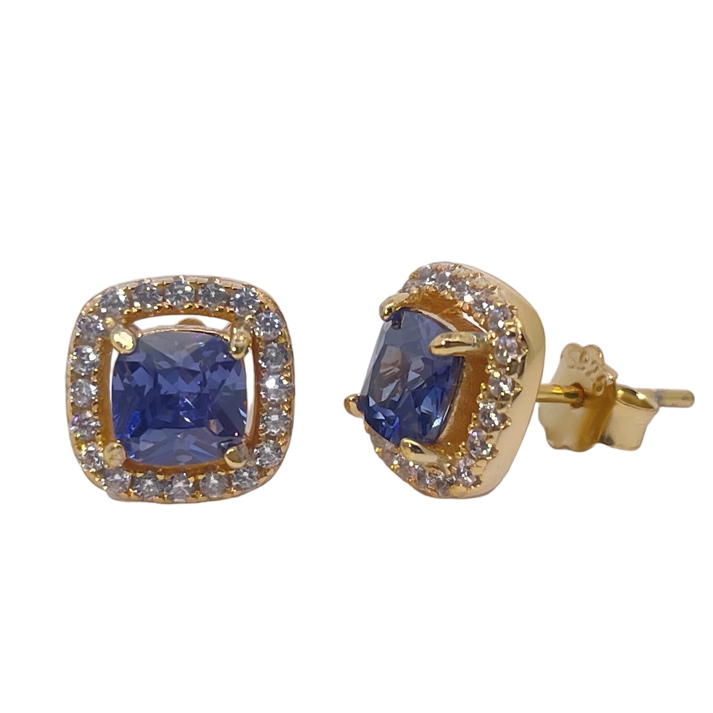 Warm Fortune Cubic Zirconia Stud Earrings for Women, 925 Sterling Silver with 18K White Gold Plated Hypoallergenic