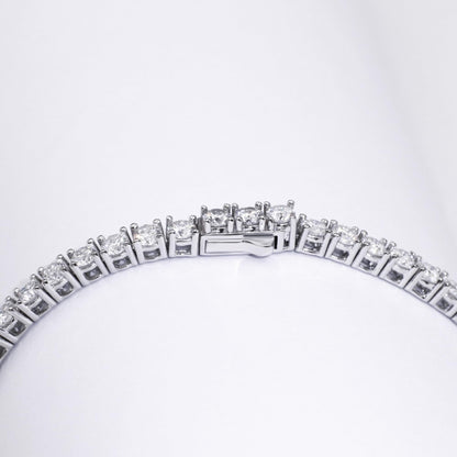 Warm Fortune Moissanite Diamond Tennis Bracelet for Women, 5.2-17ct Lab Created Diamond, 3/4/5mm DE VVS, 18K White Gold Plated , Gift for Her, Size 6.5/7 Inch