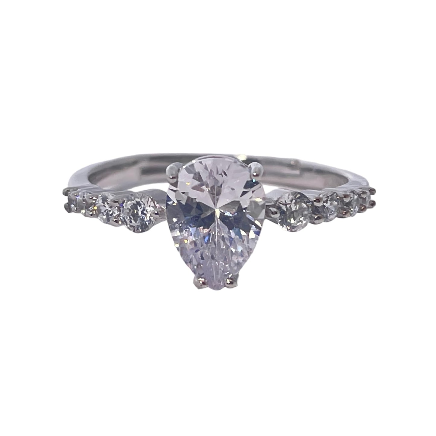 Warm Fortune Cubic Zirconia Engagement Ring for Women, 925 Sterling Silver with 18K White Gold Plated Anniversary Ring, Gift for Her Promise Ring,Adjustable